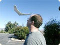 Tyler MacCready with his walkalong glider